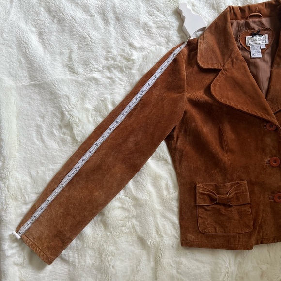 Vintage Live A Little Brown Leather Jacket Size Large - Picture 4 of 11